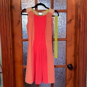 Pink & lime pleated dress